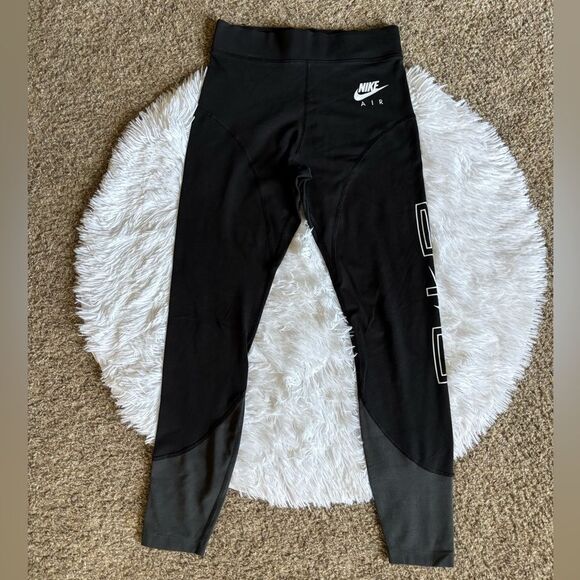 Nike Air Leggings Black Gray Womens Size Medium - Picture 1 of 8